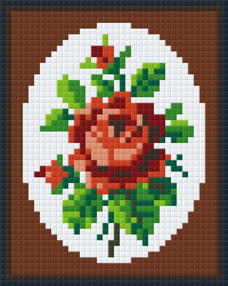 Rose In Oval One [1] Baseplate PixelHobby Mini-mosaic Art Kit image 0